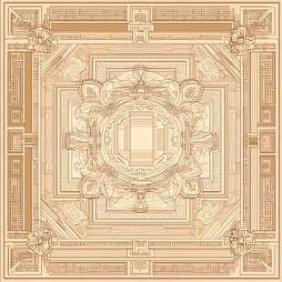 欧式古典花纹天花板图案