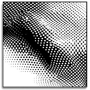 黑白半调点状抽象图案