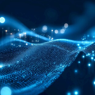 科技感粒子波浪背景图