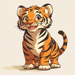 可爱卡通小老虎形象