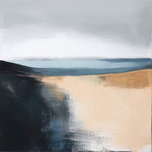 抽象海滨风景艺术画作