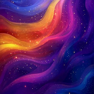 梦幻绚丽的星空色彩波浪