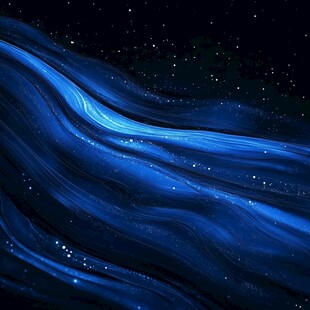 梦幻蓝色星空波浪背景