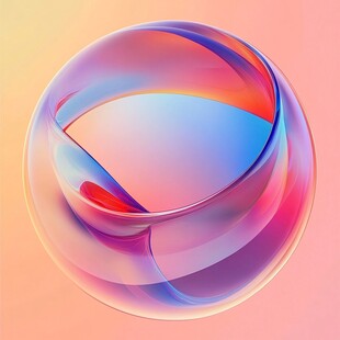 梦幻炫彩流体球体艺术图
