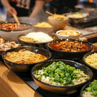 多样美味面食摆满餐桌