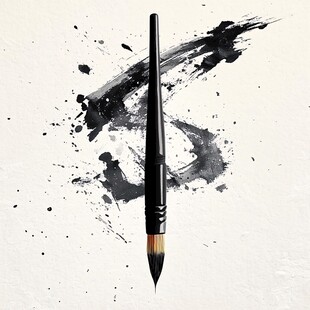 水墨笔触中的毛笔艺术