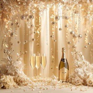 香槟玫瑰营造的梦幻庆典场景