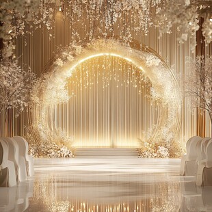 金色梦幻婚礼仪式场地布置