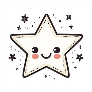 可爱笑脸星星卡通图案