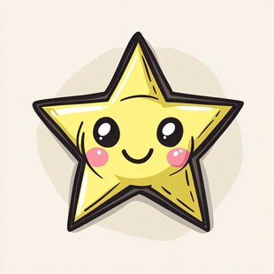 可爱笑脸星星卡通形象