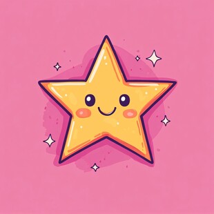 可爱笑脸星星卡通插画