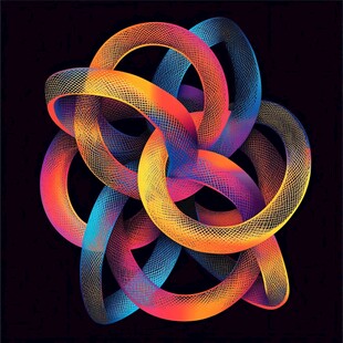 炫彩交织环形艺术图案