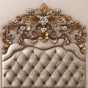 奢华欧式雕花床头装饰