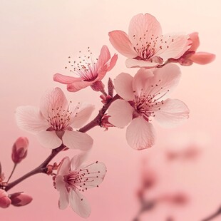 春日粉嫩绽放的娇艳桃花
