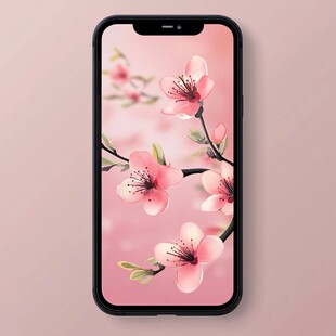 粉色桃花手机壁纸展示