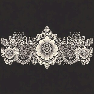 复古精美花卉蕾丝装饰图案