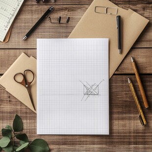 桌面绘图文具摆放场景