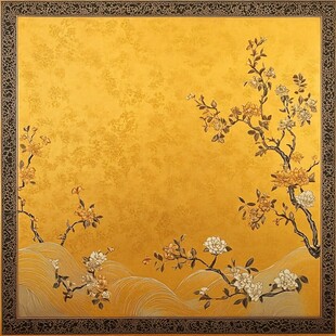 金色花鸟中式古典装饰画