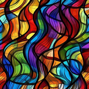 绚丽多彩抽象波浪纹理图案