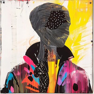 抽象人物涂鸦艺术画作