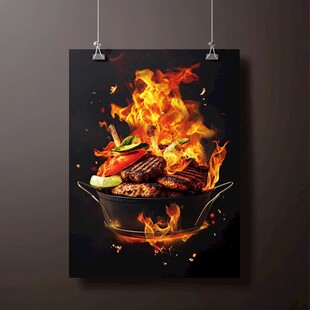 火焰中的美味烧烤盛宴