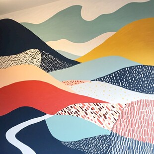抽象多彩山峦图案艺术画