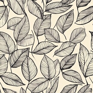 手绘树叶无缝图案背景