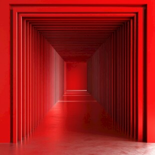 红色深邃通道视觉奇观