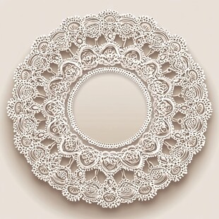 白色精美蕾丝圆形装饰图案