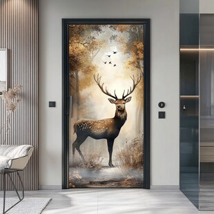 玄关鹿影 梦幻森林艺术画