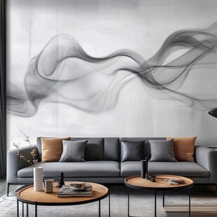 现代简约风客厅抽象墙饰