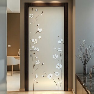 花朵图案玻璃门 简约优雅