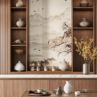 中式茶室雅致陈设一角