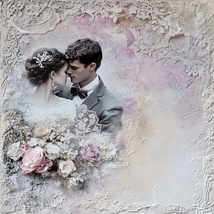 浪漫新婚夫妇的甜蜜瞬间