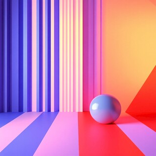 彩色空间中的球体静物