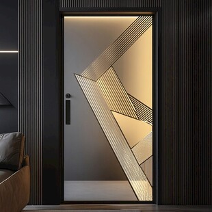 现代简约几何图案室内门