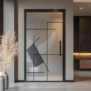 现代简约风格艺术玻璃隔断门