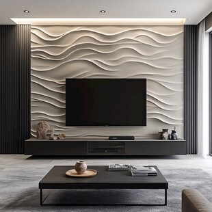 现代简约风客厅电视背景墙
