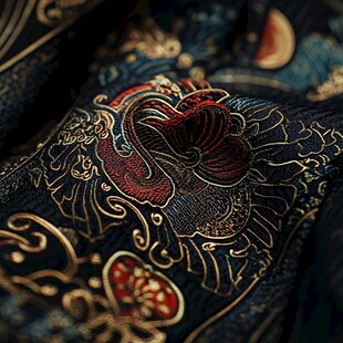 中式刺绣华服精美细节