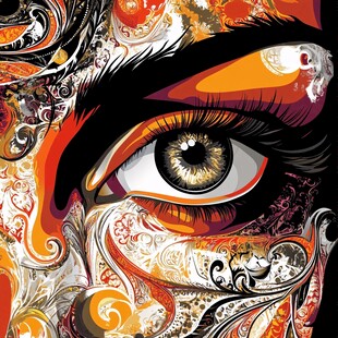 奇幻眼绘 绚丽花纹与眼眸