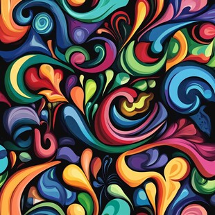 缤纷炫彩抽象流体图案