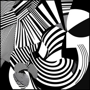 黑白条纹抽象艺术图案