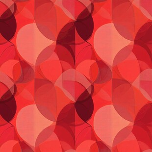 红色几何圆形拼接抽象图案