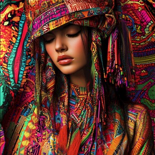 多彩民族风女子的独特魅力