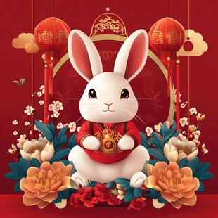 玉兔贺岁 喜庆新春佳节