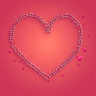 爱心珠串粉色浪漫背景