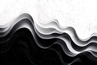 黑白波浪抽象艺术背景图