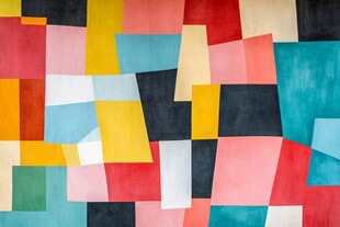 多彩几何拼接抽象艺术画