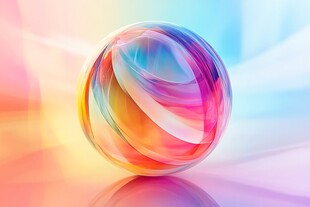 彩色透明球体梦幻背景图