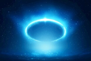 蓝色科幻光环星空背景图